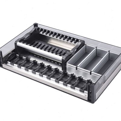 新碗篮拉篮厨房橱柜内置双层抽屉式抽拉不锈钢碗柜调味柜收纳置品