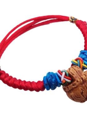 毛桃核胡篮木红绳五彩手链脚链