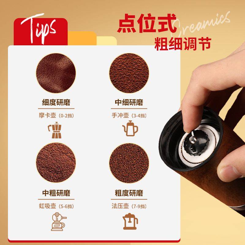 手摇便携式咖啡磨豆机手小型器具外不锈钢咖啡调节家用研磨机磨机