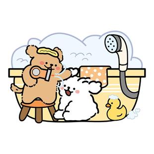 卡通小狗浴室吸水地垫防滑脚垫硬硅藻泥卫生间厕所卫浴门口垫子