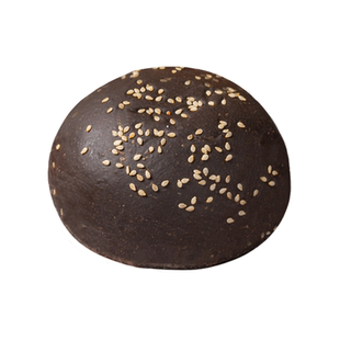 黑金美式汉堡胚商用批发墨鱼汁色汉堡包坯半成品食材小汉堡面包胚