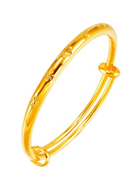 24K仿黄金四叶草沙金手环