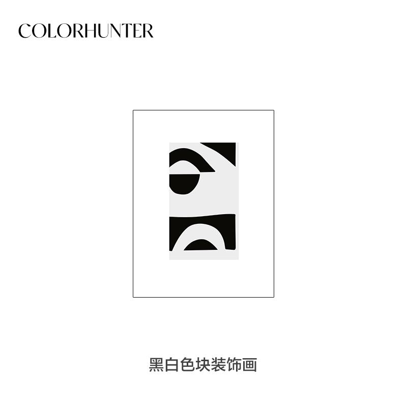 colorhunter 黑白色装饰画复古法文摆画极简家居摆件几何风格挂画