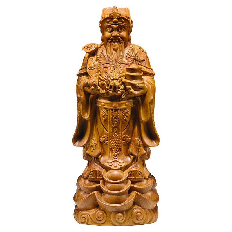 香樟木雕范蠡文财神爷佛像摆件