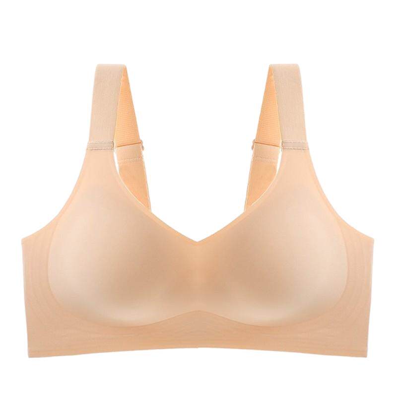 无痕内衣女3D果冻条软支撑聚拢文胸收副乳上托薄款大胸显小胸罩