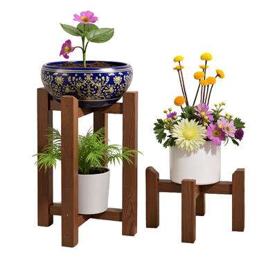 十字花架实木古法鱼缸架