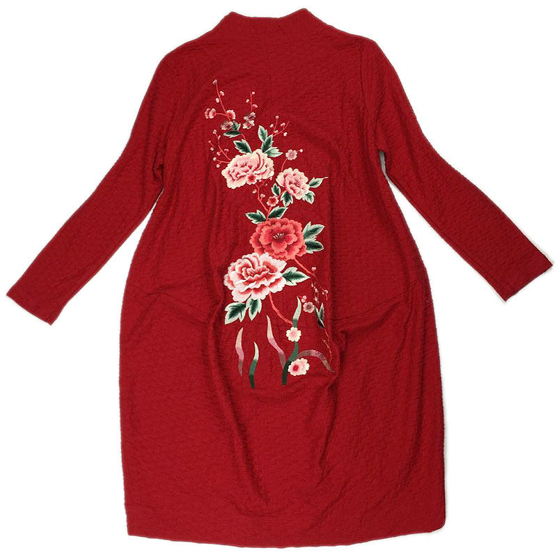 新中式上衣女春秋安娜滕复古国风刺绣大码宽松中长款开衫外套披肩