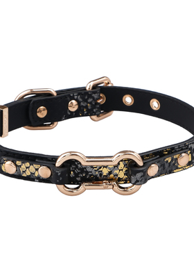 PUPPYRIDER暗黑骨头蛇纹项圈