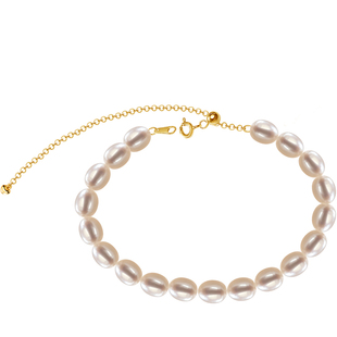 南珠宫婵媛 925银淡水珍珠手链小米职场女士 C-S035SD-J