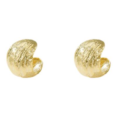 复古港风金色C型耳环女