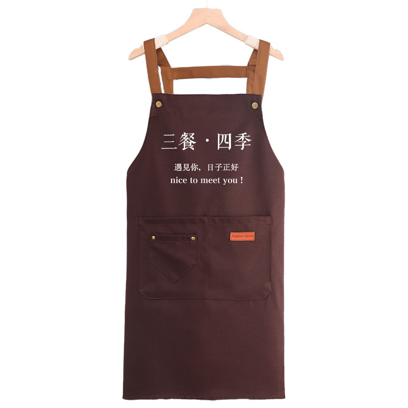 围裙工作服做饭女薄款家用印字