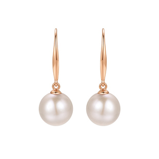 明牌珠宝18K金小灯球耳饰 玫瑰金珍珠小灯泡耳坠彩金耳钉CSH0324