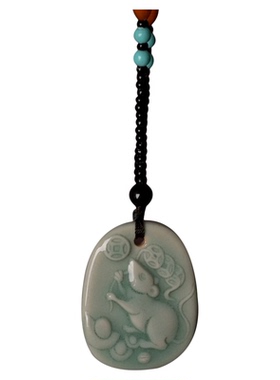 青瓷复古时尚百搭十二生肖项链