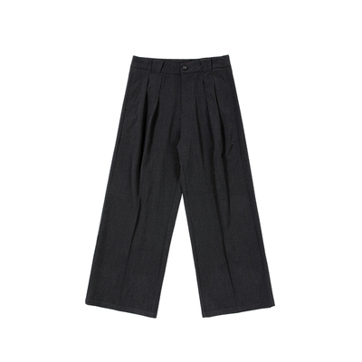 UNRETRO立褶西装裤女高腰休闲裤