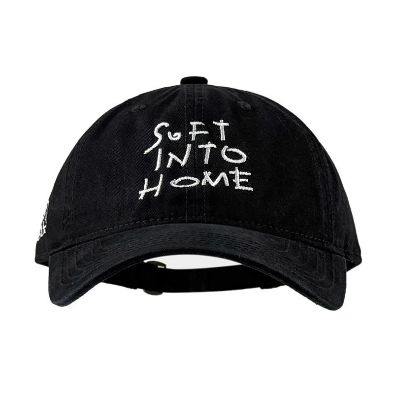 卢昱晓同款Soft Into Home刺绣棒球帽女水洗做旧软顶遮阳鸭舌帽男