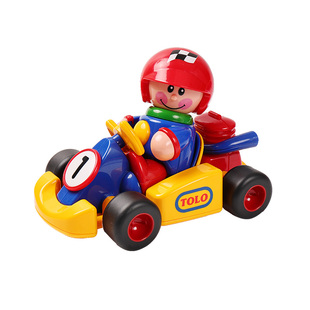 Tolo宝宝玩具车回力小汽车卡丁车赛车手趣味互动卡通人物公仔玩偶