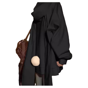 设计感小众长兔耳朵加绒加厚连帽卫衣女秋冬oversize宽松开衫外套