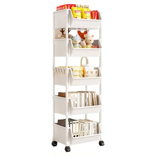 小推车置物架落地多层可移动书架厨房放菜筐家用客厅零食收纳架子