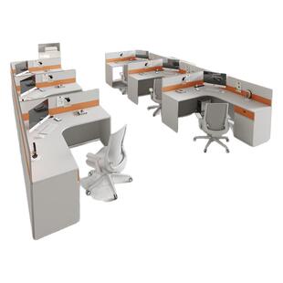 屏风办公桌椅组合员工十字t型f卡座卡位公司办公室四人屏风工作位