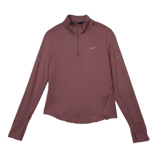 耐克女长袖运动T恤26春轻盈速干半拉链跑步针织打底衫HQ0500-502