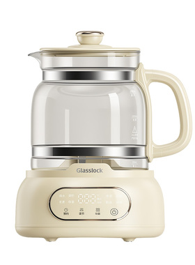 2026新品 Glasslock盖朗全玻璃甄萃2L养生壶多功能炖煮一体煮茶壶
