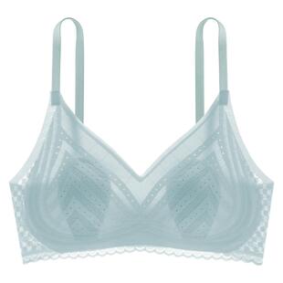 舒氧兔耳杯内衣女大胸显小胸薄款透气聚拢无痕蕾丝美背女士文胸罩
