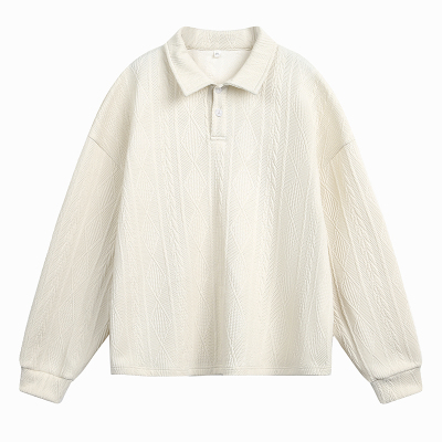 潮牌肌理感纯色POLO衫男复古