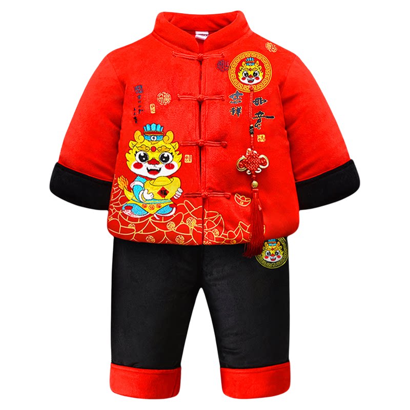 男宝宝加厚拜年礼服冬季