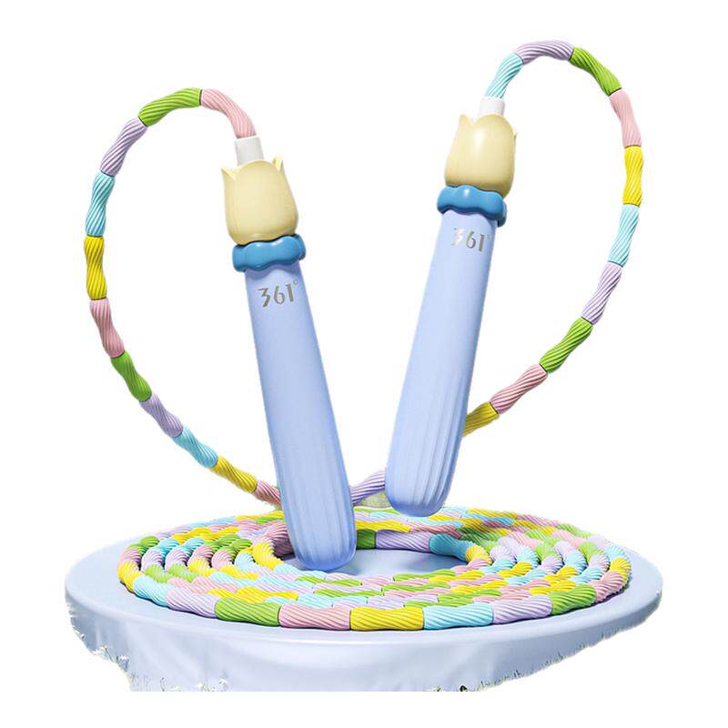 361度儿童竹节跳绳小学生幼儿园初学专用一年级软珠可写名字绳子