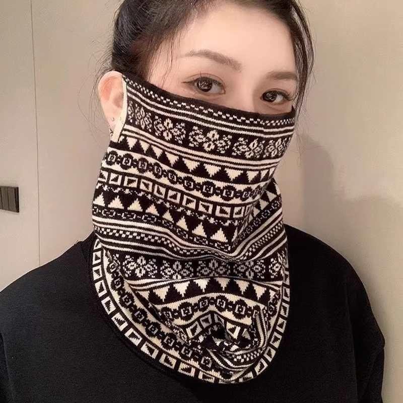 脖套女秋冬季户外骑车防风保暖头加长耳式面罩柔软百变护颈围脖