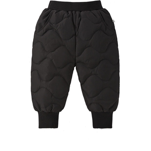 儿童黑色羽绒裤加厚秋冬小男童冬季保暖抗寒冬款三岁宝宝冬装裤子
