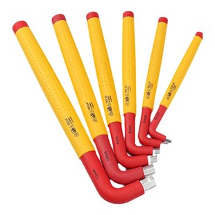 开拓绝缘内六角扳手套装L型t型耐高压VDE内6角螺丝刀电工维修工具