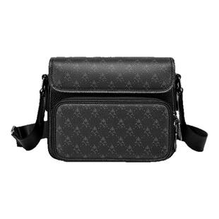 Mark Fairwhale/马克华菲真皮斜挎背包通勤邮差包男士印花单肩包