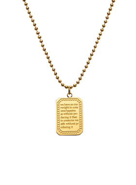 字母方牌ins钛钢长款项链