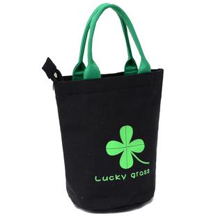 2025新款便当袋帆布手提袋通勤包女上班小拎包休闲外出时尚水桶包