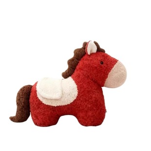 红色新年礼物马年吉祥物抱枕毛绒玩偶沙发客厅装饰摆件小宝马靠枕