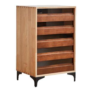 复古实木五斗柜榫卯柜多层收纳柜茶具收藏柜中古抽屉柜工业风边柜