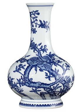 宁封窑青花瓷景德镇仿古手工花瓶