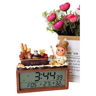 正版123星星人盲盒手办DIY奶油胶实木时钟闹钟创意摆件可爱礼物女