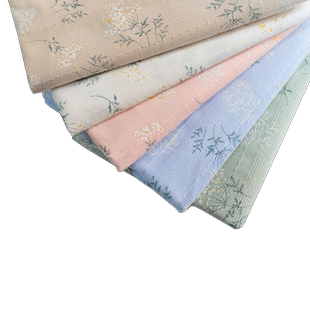 纯棉布料全棉棉布提花田园印花布夏季裙料服装面料衬衫布花布布头