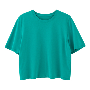 SIXI四喜家自制夏 纯棉短袖T恤女内搭打底衫短款高腰BM小心机上衣