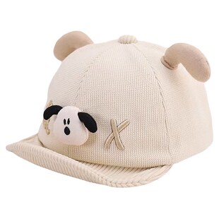 婧麒宝宝帽子春秋季男童女童可爱动物耳朵棒球帽中小童外出遮阳帽