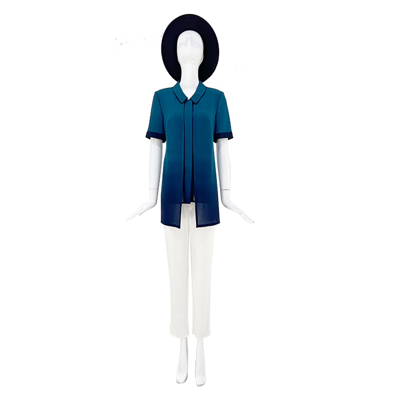 靓诺孔雀蓝渐变衬衫lc16215a