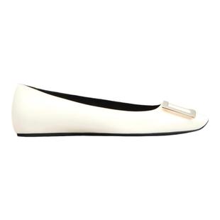 Roger Vivier/RV女鞋Trompette平底方扣芭蕾舞鞋rv方扣单鞋
