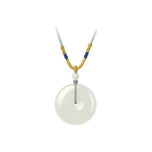 【圣诞礼物】周大生和田玉平安扣吊坠女玉石情侣项链编绳挂坠生日