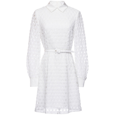 OBEG欧碧倩蕾丝连衣裙春秋镂空绣花礼服裙子10443045