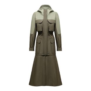 ECCO x NRL联名 新款时尚防风可拆卸长风衣女防泼水外套EN253J032