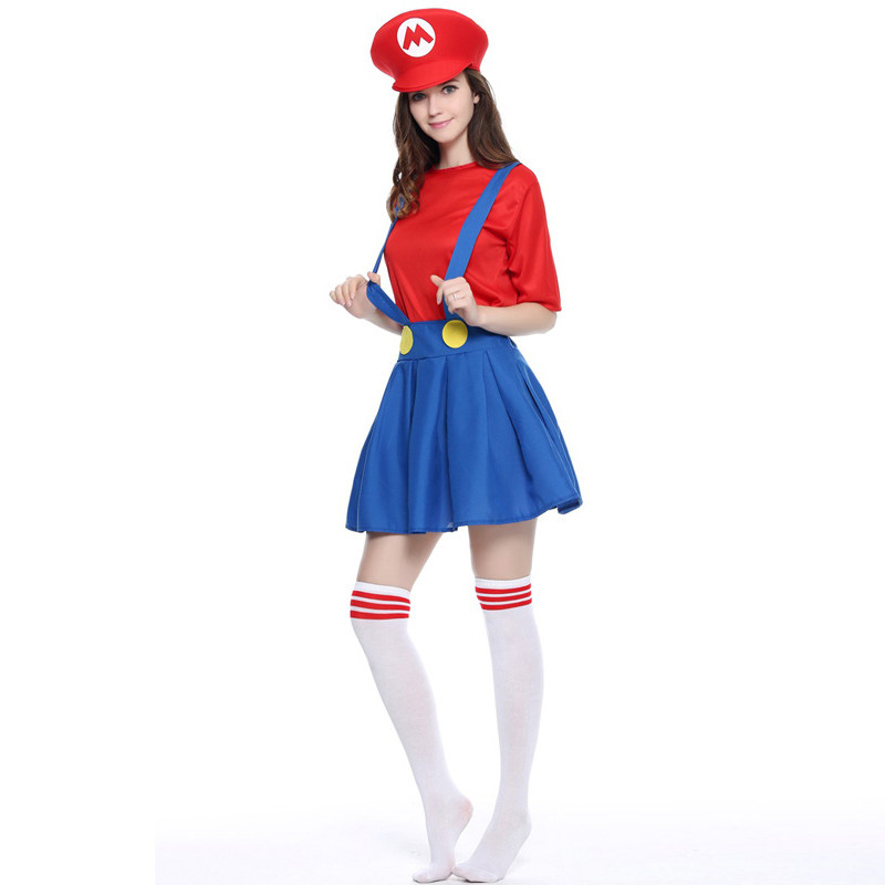 万圣节服装表演cosplay服饰成人儿童马里奥超级玛丽幼儿演出亲子