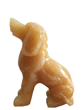 天然黄玉狗摆件大狼狗生肖狗吉祥