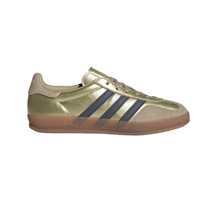 adidas阿迪达斯三叶草T头鞋金色亮面女GAZELLE 休闲德训鞋 JR2404